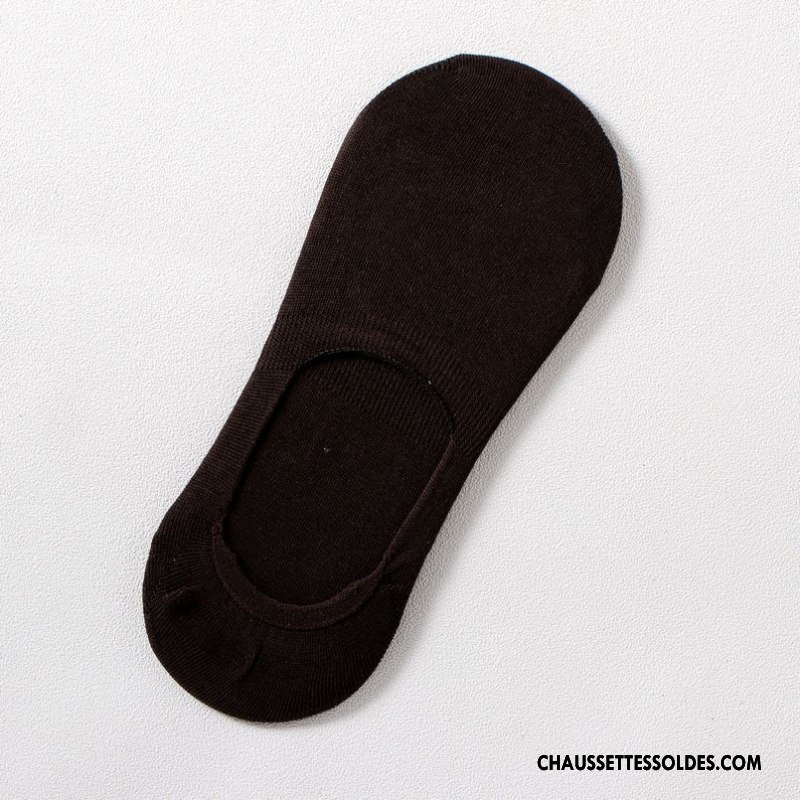 Chaussettes Invisibles Homme Le Nouveau Chaussettes En Coton Chaussette Basse Coupée Manuel Anti-off Noir