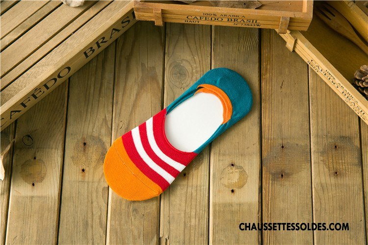 Chaussettes Invisibles Homme Lovers Le Nouveau Rayé Été Chaussettes En Coton Coloré