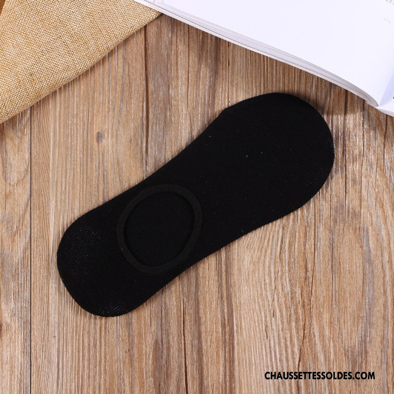 Chaussettes Invisibles Homme Légère Été Plaine Silicone Casual Antidérapant Pure Noir Clair