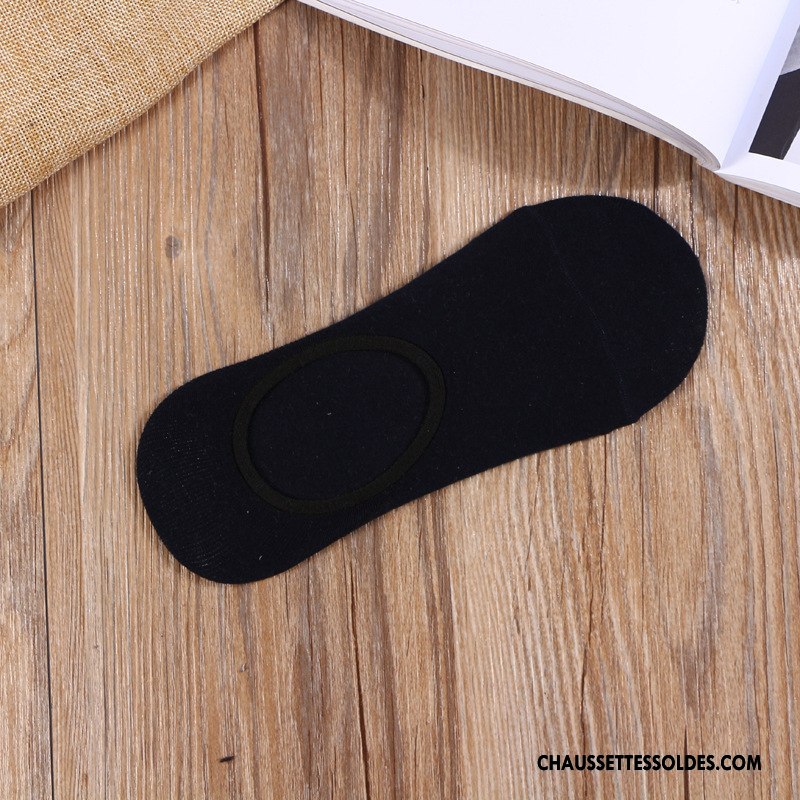 Chaussettes Invisibles Homme Légère Été Plaine Silicone Casual Antidérapant Pure Noir Clair