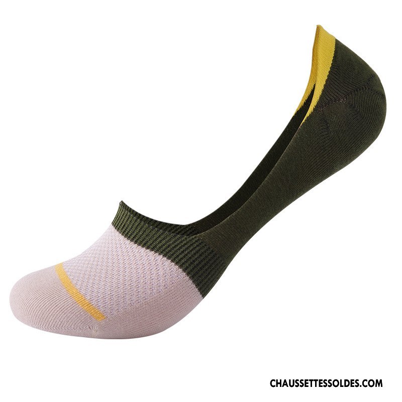 Chaussettes Invisibles Homme Matelassé Antidérapant Chaussette Courte Respirant Le Nouveau Coton Bio Couleurs Mixtes Marron / Brun Clair
