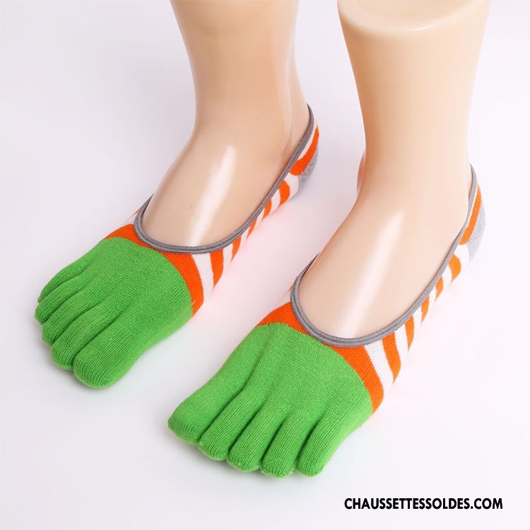 Chaussettes Invisibles Homme Matelassé Cinq Doigts Rouge
