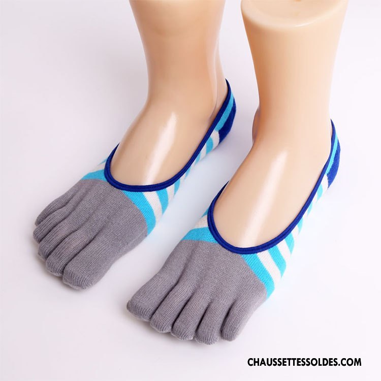 Chaussettes Invisibles Homme Matelassé Cinq Doigts Rouge