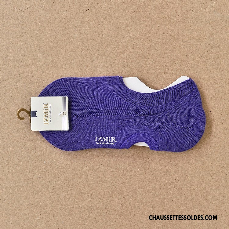 Chaussettes Invisibles Homme Nouvelles Arrivées Creux Guipure Chaussette Basse Coupée Pure Violet