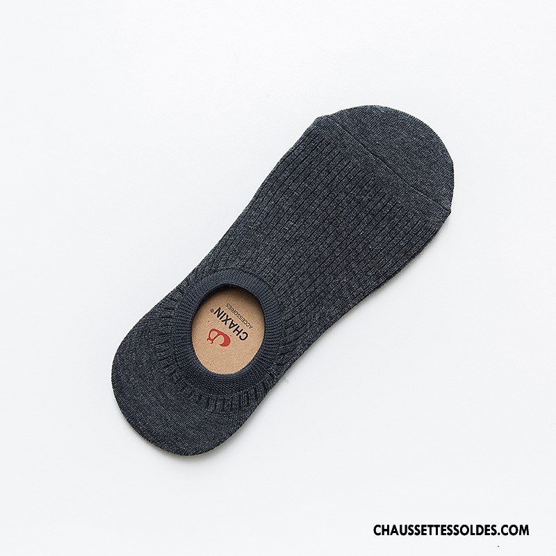Chaussettes Invisibles Homme Nouvelles Arrivées Toutes Les Saisons Respirant Absorber La Sueur Matelassé Chaussette Basse Coupée Bleu