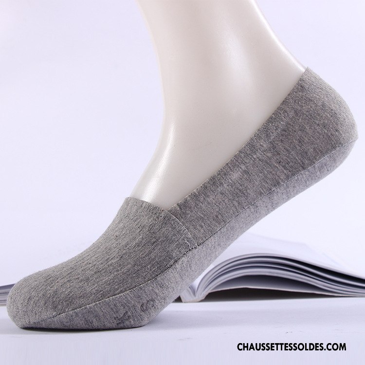 Chaussettes Invisibles Homme Pas De Traces Chaussette Basse Coupée Le Nouveau Printemps Mocassin Casual Pure Gris Clair