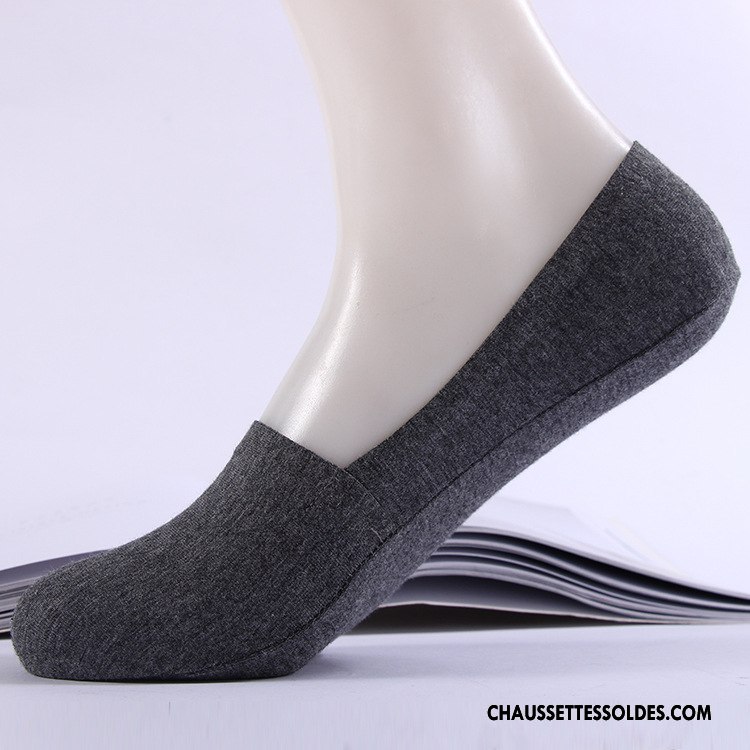 Chaussettes Invisibles Homme Pas De Traces Chaussette Basse Coupée Le Nouveau Printemps Mocassin Casual Pure Gris Clair