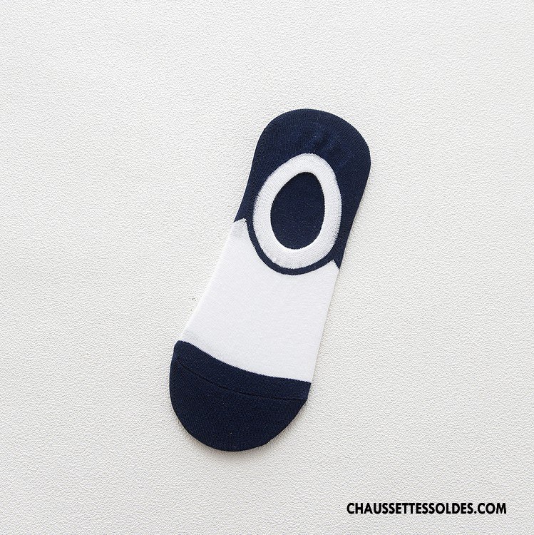Chaussettes Invisibles Homme Printemps 100% Coton Chaussette Basse Coupée Le Nouveau Été Blanc