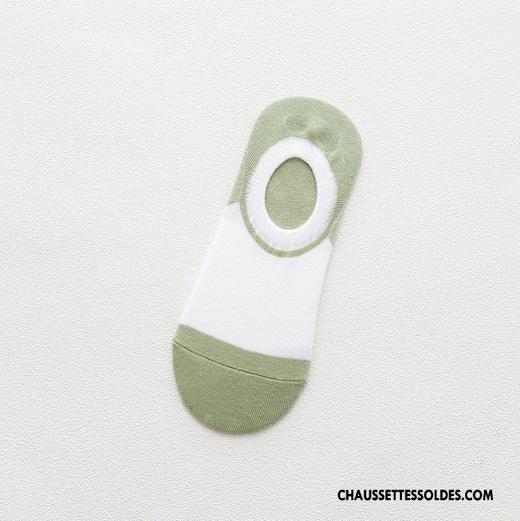 Chaussettes Invisibles Homme Printemps 100% Coton Chaussette Basse Coupée Le Nouveau Été Blanc