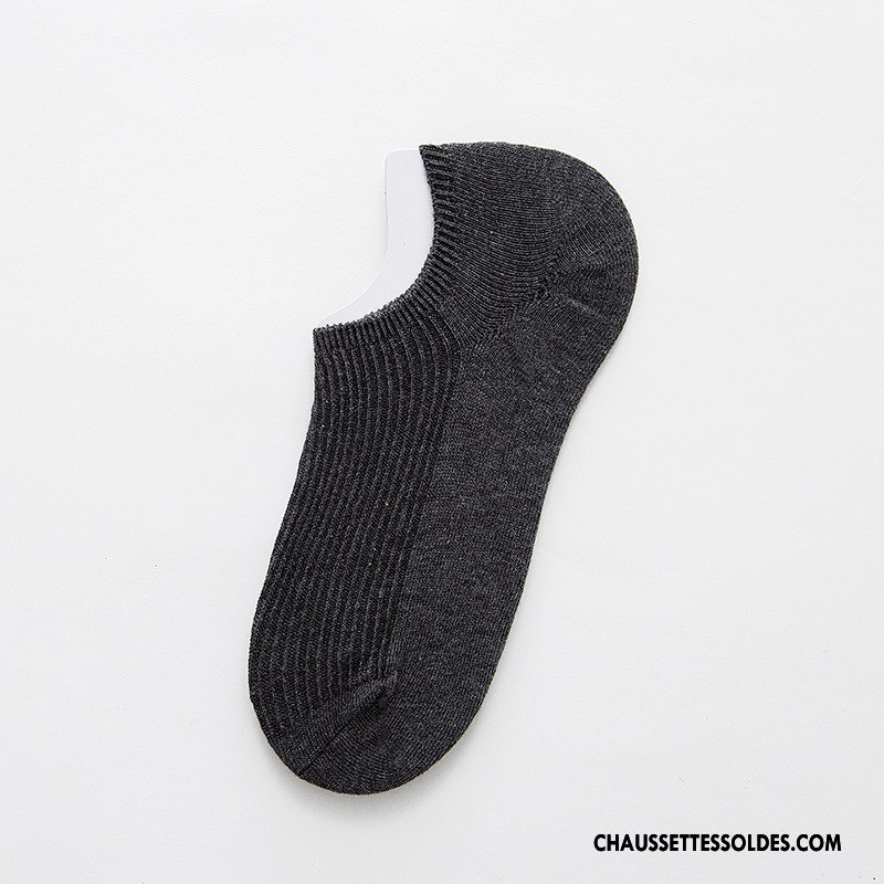 Chaussettes Invisibles Homme Printemps 100% Coton Été Antidérapant Silicone Le Nouveau Bleu Marin