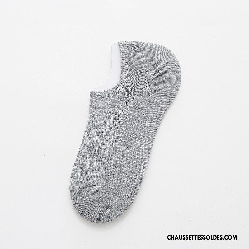 Chaussettes Invisibles Homme Printemps 100% Coton Été Antidérapant Silicone Le Nouveau Bleu Marin