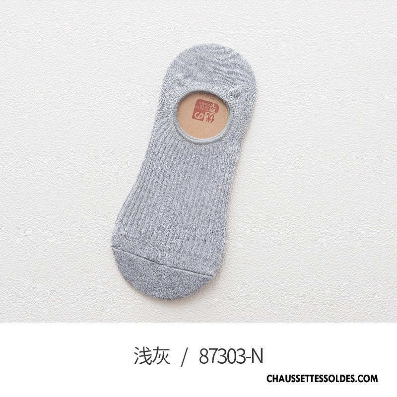 Chaussettes Invisibles Homme Printemps Le Nouveau Respirant 100% Coton Chaussette Basse Coupée Été Couleurs De Bonbons Gris Clair Foncé