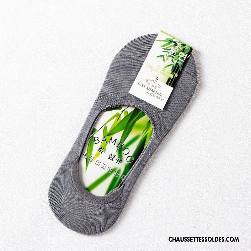 Chaussettes Invisibles Homme Printemps Été Fibre Chaussette Basse Coupée Bambou Chaussette Courte Pure Bleu