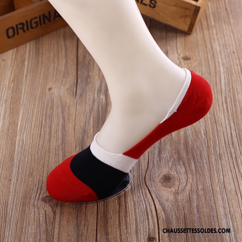 Chaussettes Invisibles Homme Rayé Créatif Chaussette Basse Coupée Style Chaud Été Printemps Coloré Clair