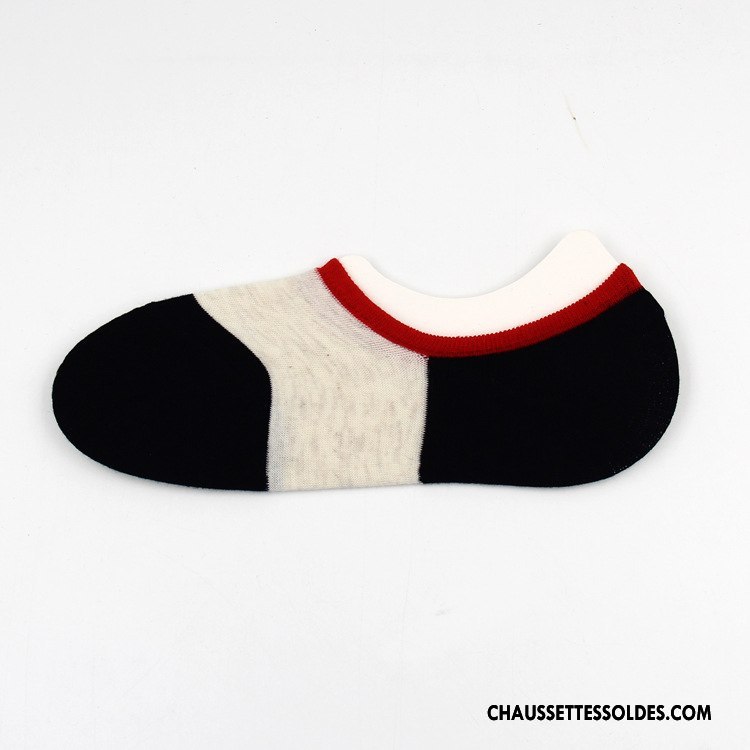Chaussettes Invisibles Homme Respirant Chaussette Basse Coupée Anti-odeur Casual Été Épissure Gris Clair
