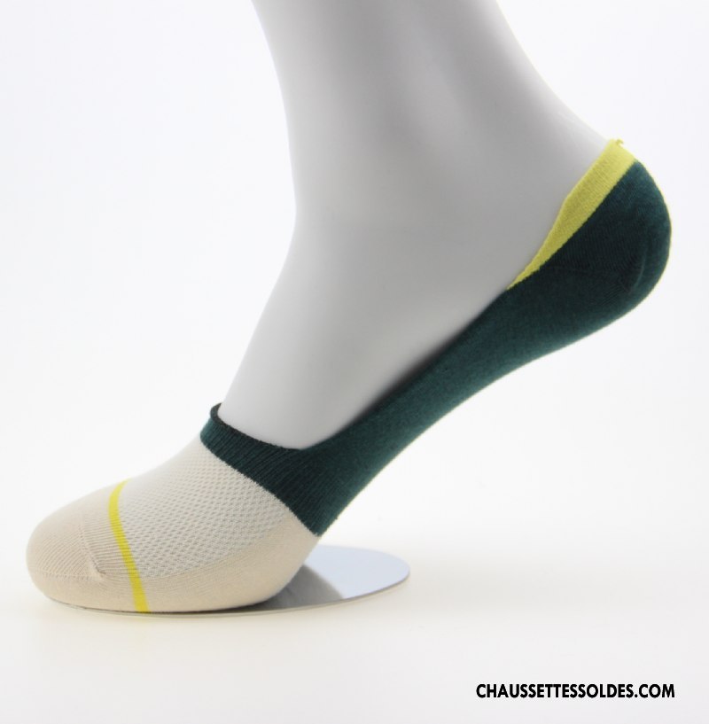 Chaussettes Invisibles Homme Respirant Très Mince Antidérapant Absorber La Sueur Mode Silicone Gris Clair