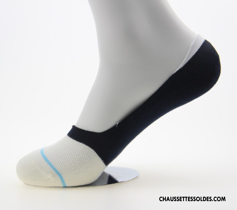 Chaussettes Invisibles Homme Respirant Très Mince Antidérapant Absorber La Sueur Mode Silicone Gris Clair