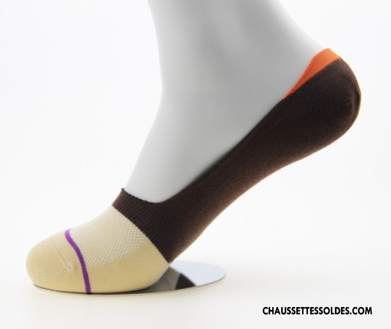 Chaussettes Invisibles Homme Respirant Très Mince Antidérapant Absorber La Sueur Mode Silicone Gris Clair