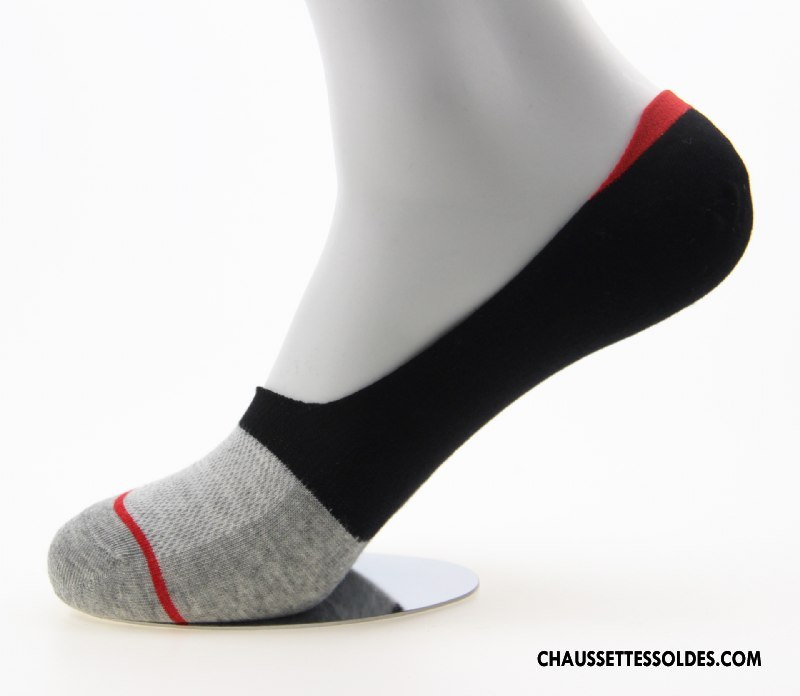 Chaussettes Invisibles Homme Respirant Très Mince Antidérapant Absorber La Sueur Mode Silicone Gris Clair