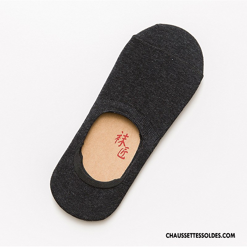 Chaussettes Invisibles Homme Silicone Antidérapant Le Nouveau Chaussette Basse Coupée Pure Noir