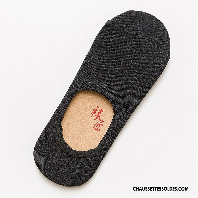 Chaussettes Invisibles Homme Silicone Antidérapant Le Nouveau Chaussette Basse Coupée Pure Noir