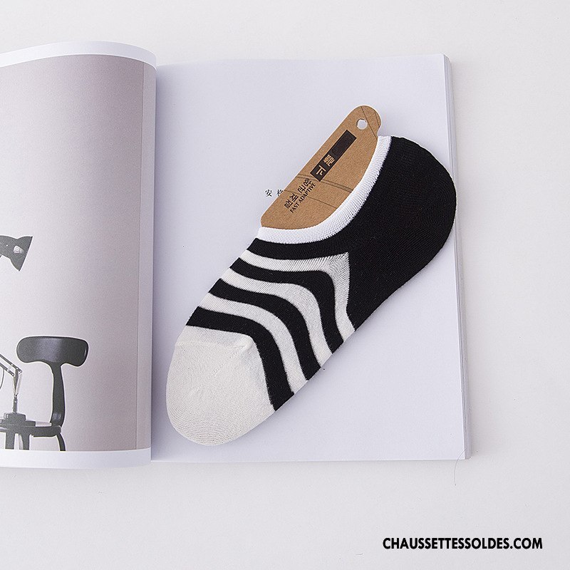 Chaussettes Invisibles Homme Silicone Chaussettes En Coton Antidérapant Chaussette Courte Rayé Nouvelles Arrivées Bleu Clair