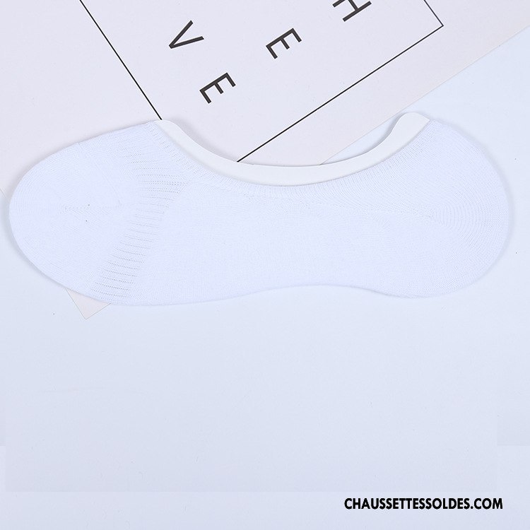 Chaussettes Invisibles Homme Tendance 100% Coton Été Le Nouveau Matelassé Casual Noir Clair