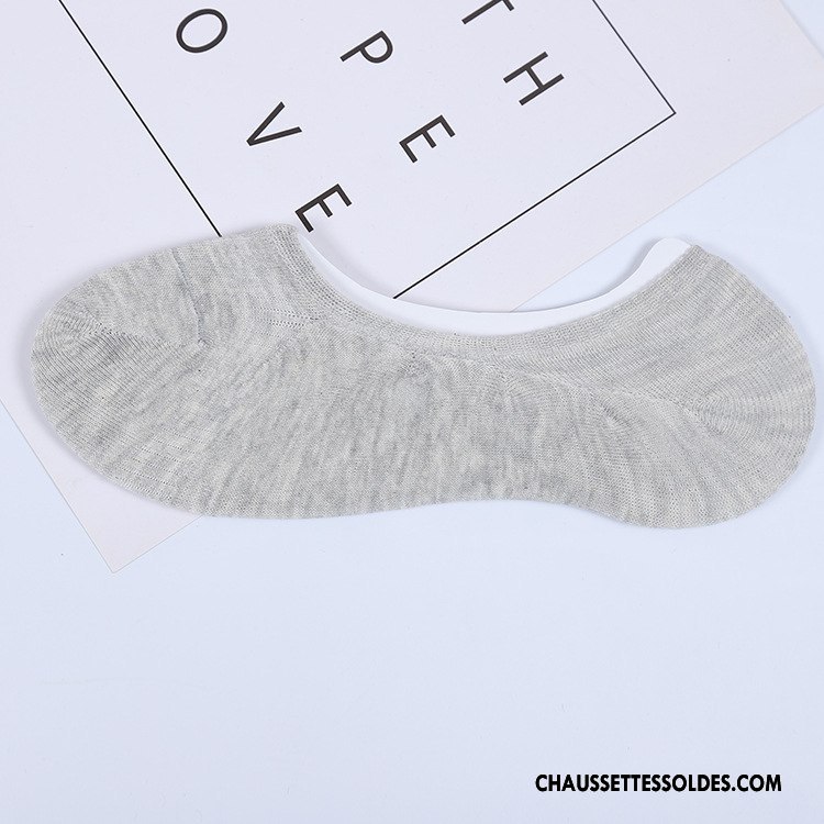 Chaussettes Invisibles Homme Tendance 100% Coton Été Le Nouveau Matelassé Casual Noir Clair