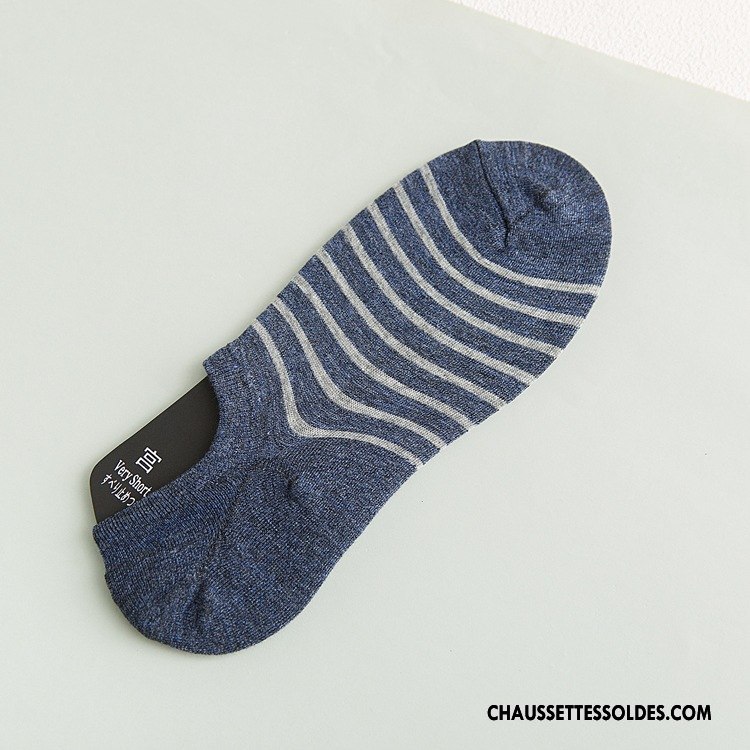 Chaussettes Invisibles Homme Tous Les Assortis Tendance Yarn Chaussette Basse Coupée Plaine Nouvelles Arrivées Pure Bleu