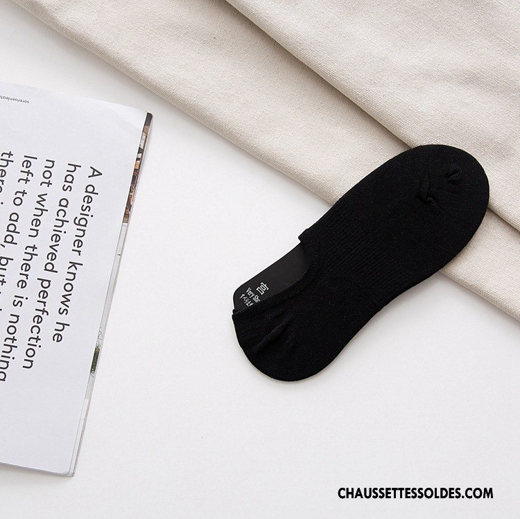 Chaussettes Invisibles Homme Yarn Nouvelles Arrivées Chaussette Basse Coupée 100% Coton Tendance Bambou Pure Noir