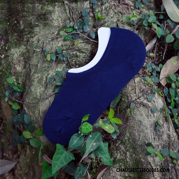Chaussettes Invisibles Homme Été Chaussette Basse Coupée Coton Bio Antidérapant Pure Noir Clair