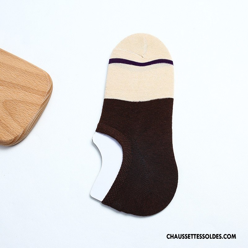 Chaussettes Invisibles Homme Été Chaussettes En Coton Printemps Le Nouveau Casual Couleurs Mixtes Noir