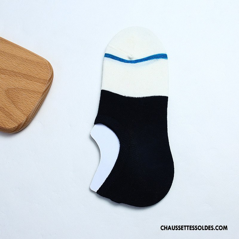 Chaussettes Invisibles Homme Été Chaussettes En Coton Printemps Le Nouveau Casual Couleurs Mixtes Noir