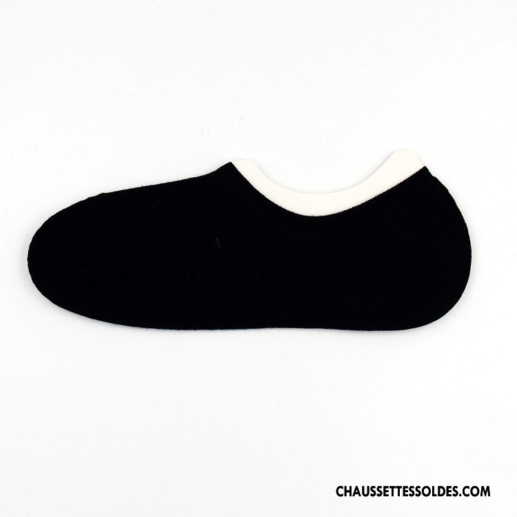 Chaussettes Invisibles Homme Été Le Nouveau 100% Coton Respirant Silicone Chaussette Courte Pure Gris