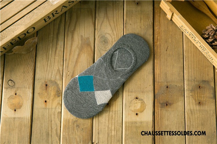 Chaussettes Invisibles Homme Été Le Nouveau Matelassé Printemps Rhombe