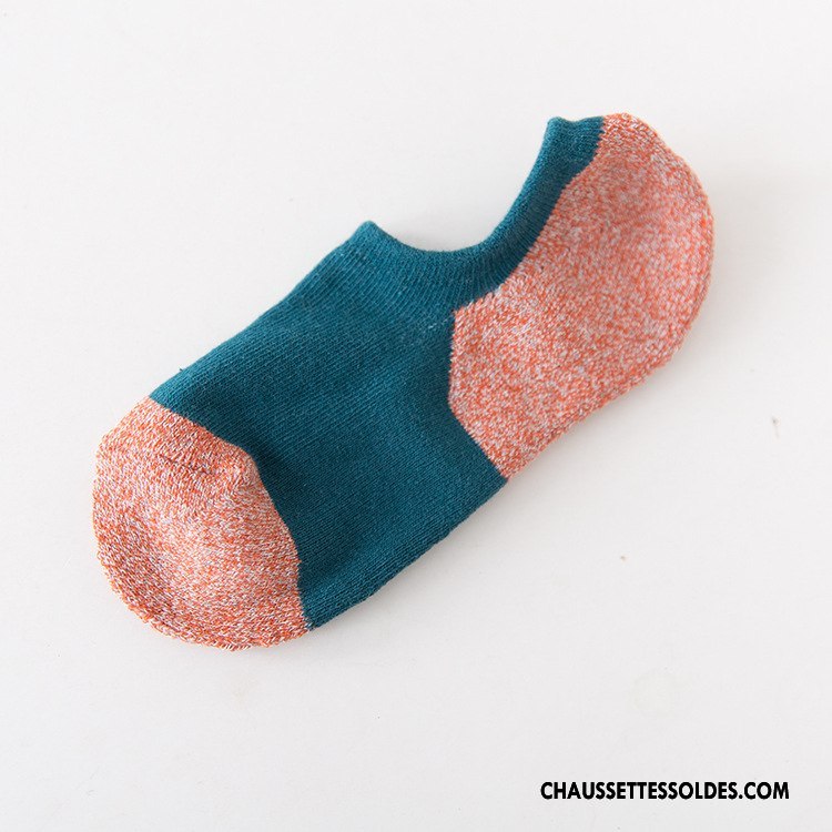 Chaussettes Invisibles Homme Été Le Nouveau Terry Anti-off Matelassé Orange