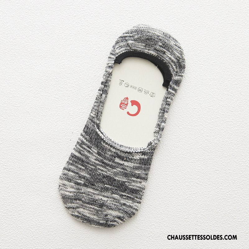 Chaussettes Invisibles Homme Été Silicone Antidérapant Pure Gris Clair
