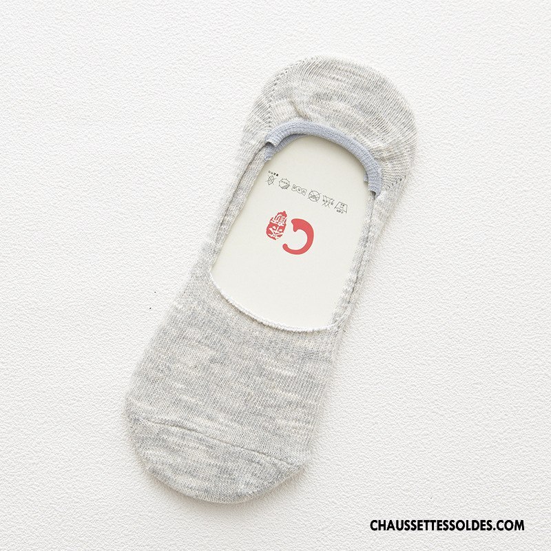 Chaussettes Invisibles Homme Été Silicone Antidérapant Pure Gris Clair