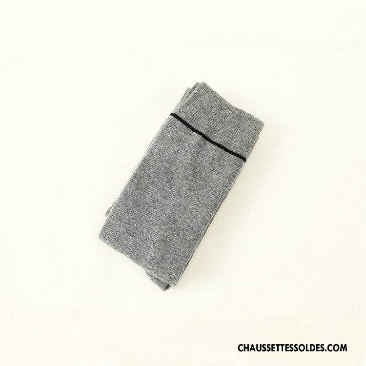 Chaussettes Longues Femme 100% Coton Antidérapant Silicone Blanc