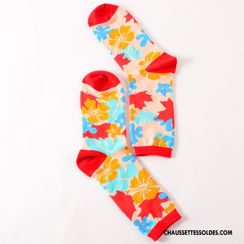 Chaussettes Longues Femme 100% Coton Géométrie Lovers Homme Long Stock Britanique Couleur De Contraste Bleu