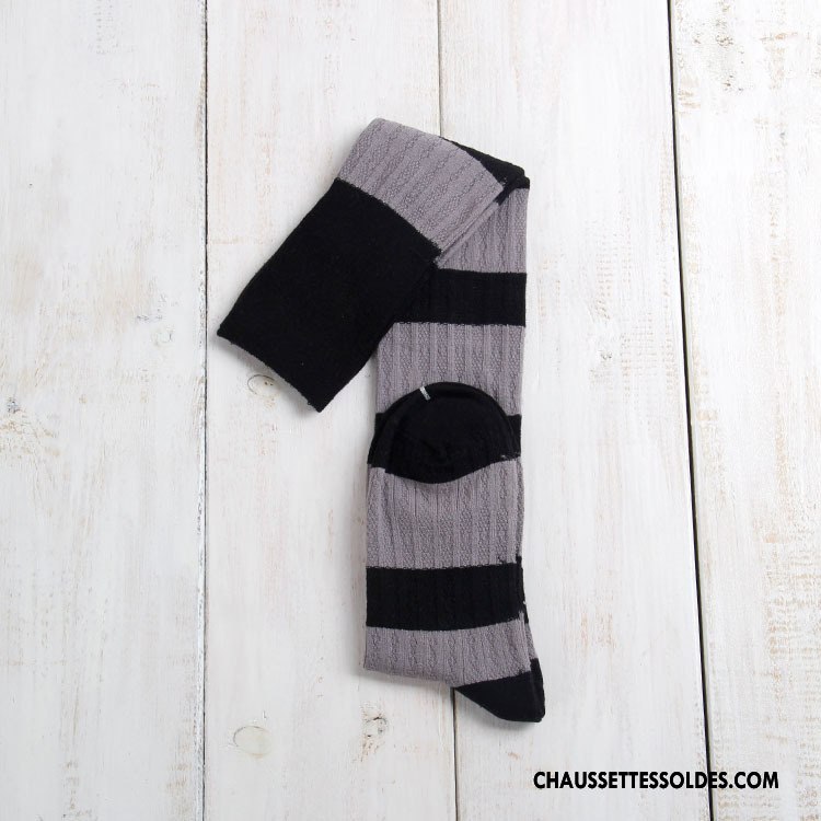 Chaussettes Longues Femme 100% Coton Haute Gros Couleurs Mixtes Marron / Brun