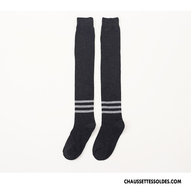 Chaussettes Longues Femme Antidérapant Chaussettes En Coton Bordeaux