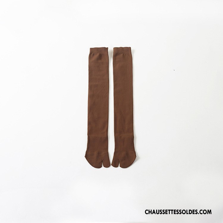 Chaussettes Longues Femme Antidérapant Nylon Gris