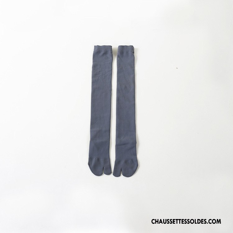 Chaussettes Longues Femme Antidérapant Nylon Gris