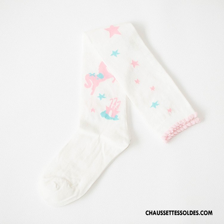 Chaussettes Longues Femme Bulle Dessin Animé Printemps 100% Coton L'automne Noir
