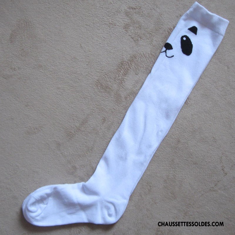 Chaussettes Longues Femme Charmant Haute Enfant Élève Long Stock Été Blanc Pur Blanc