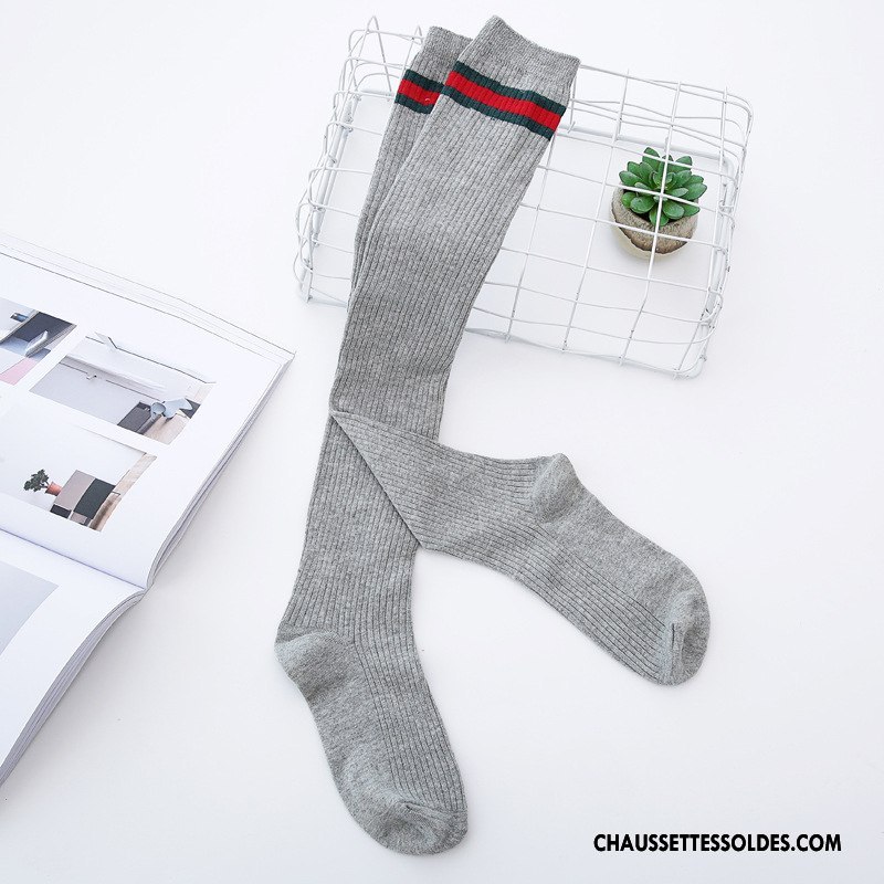 Chaussettes Longues Femme Charmant Le Nouveau Long Stock Simple Élève Créatif Jaune