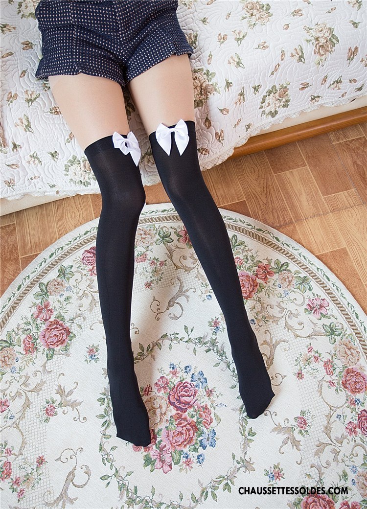 Chaussettes Longues Femme Chaussette De Noël Dame Velours Charmant Papillon Long Stock Blanc
