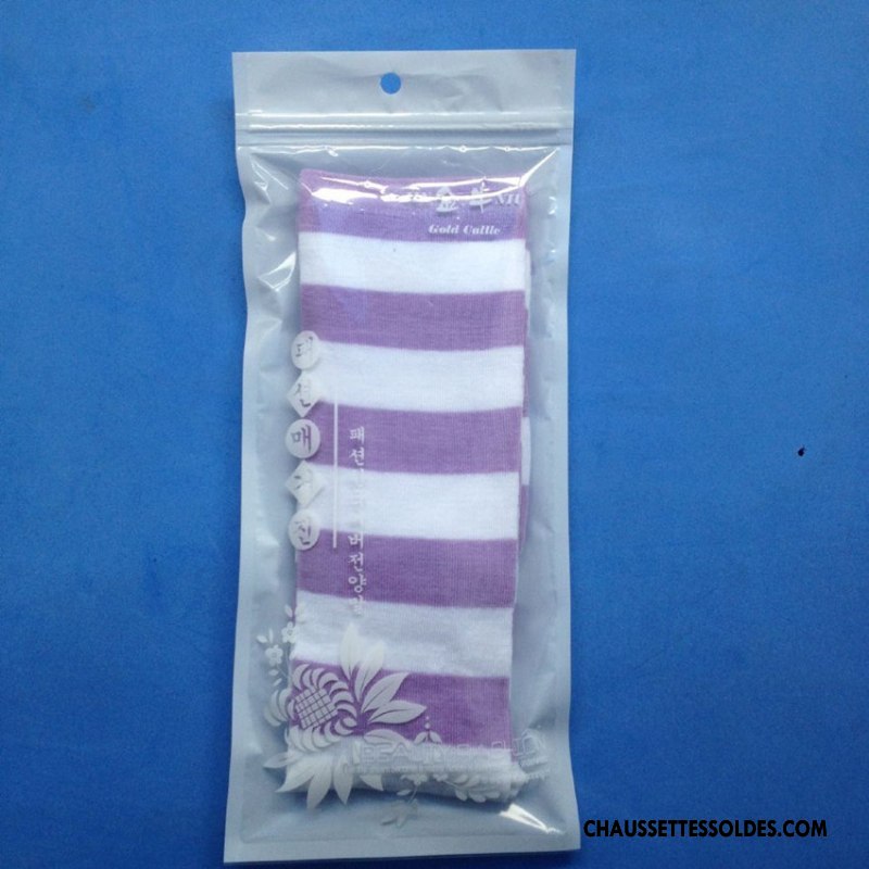 Chaussettes Longues Femme Chaussette Longue Tous Les Assortis Long Stock Haute Rayé Fille Coloré Rose