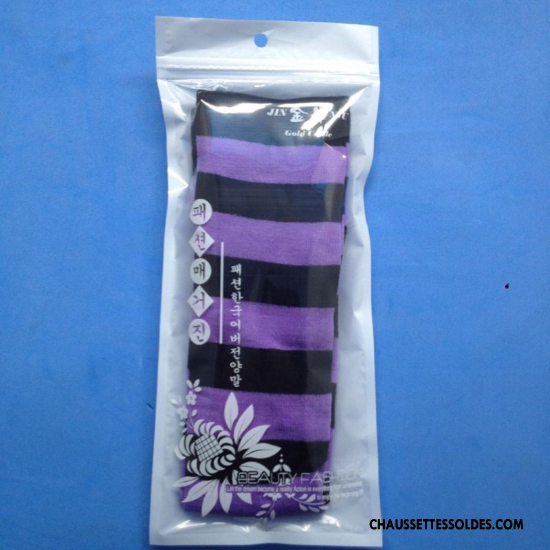 Chaussettes Longues Femme Chaussette Longue Tous Les Assortis Long Stock Haute Rayé Fille Coloré Rose